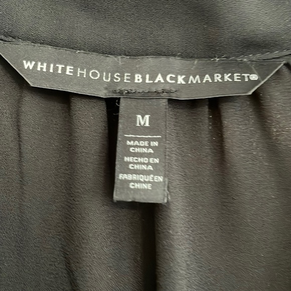 Women’s Black House, White Market sz M sleeveless dress top. Black/white trim - Picture 3 of 4